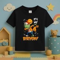 Its My 4th Birthday Dabbing Zombie Halloween Costume Toddler T-Shirt thumb 3