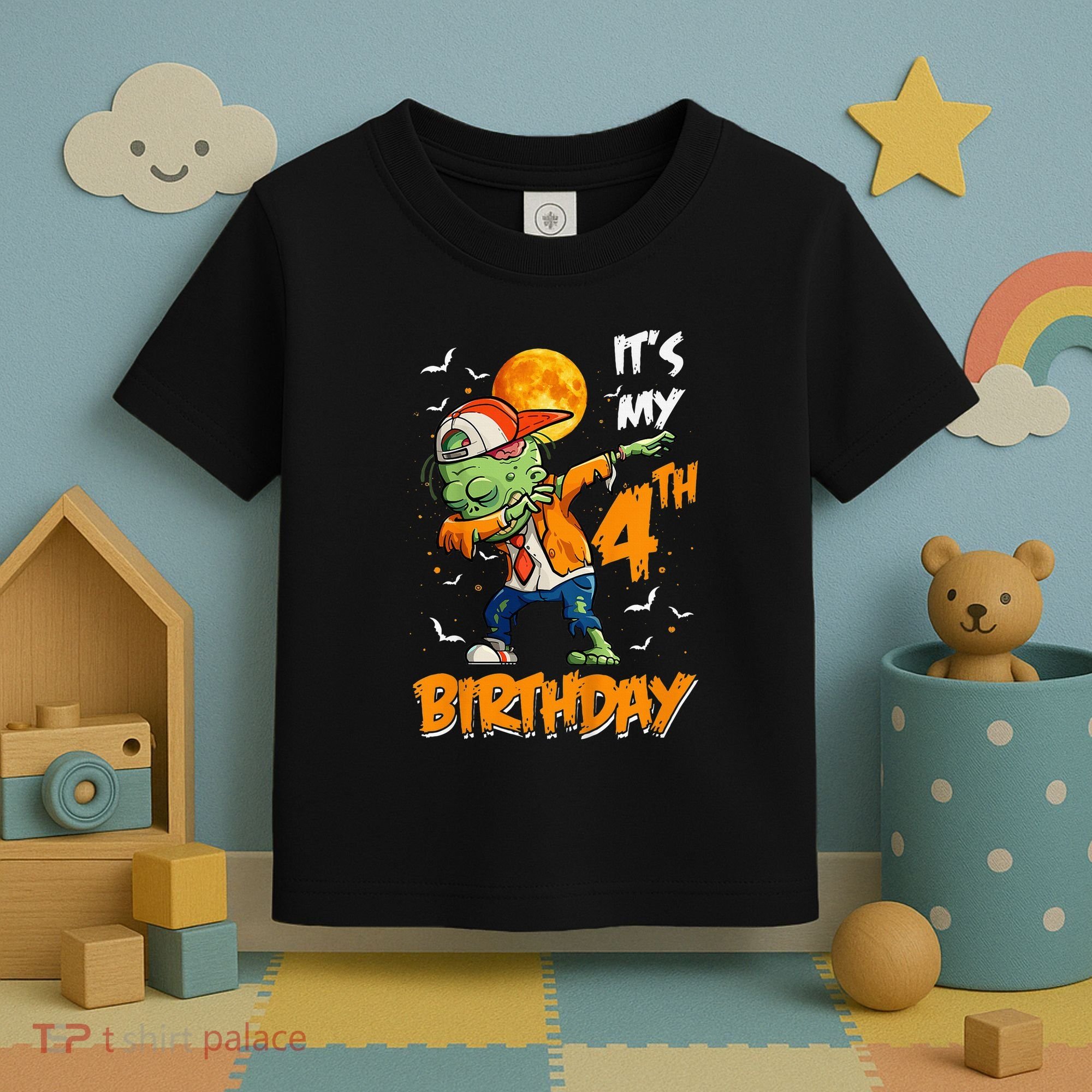 Its My 4th Birthday Dabbing Zombie Halloween Costume Toddler T-Shirt