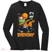 Its My 4th Birthday Dabbing Zombie Halloween Costume Women's Long Sleeve Shirt thumb 0