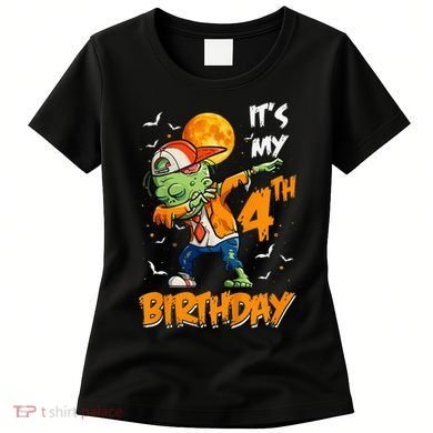 Its My 4th Birthday Dabbing Zombie Halloween Costume Women's T-Shirt