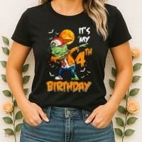 Its My 4th Birthday Dabbing Zombie Halloween Costume Women's T-Shirt thumb 2