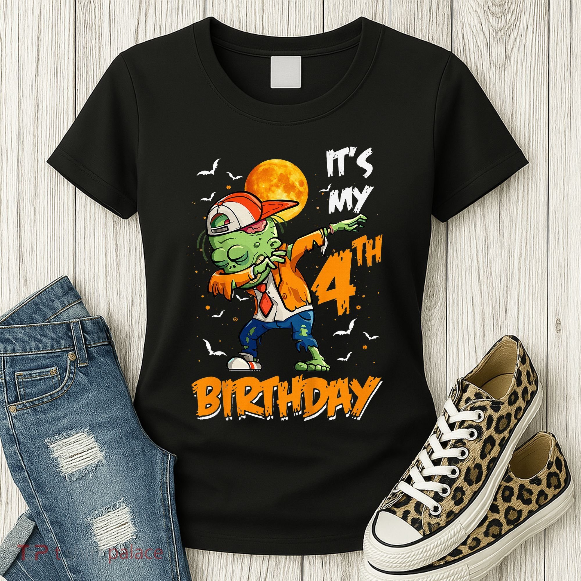 Its My 4th Birthday Dabbing Zombie Halloween Costume Women's T-Shirt