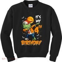 Its My 4th Birthday Dabbing Zombie Halloween Costume Kids Sweatshirt thumb 0