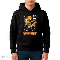 Its My 4th Birthday Dabbing Zombie Halloween Costume Kids Hoodie thumb 4