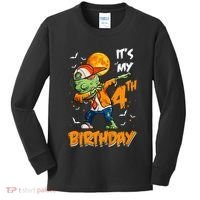 Its My 4th Birthday Dabbing Zombie Halloween Costume Kids Long Sleeve Shirt thumb 0