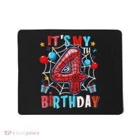 It's My 4th Birthday Spider Web Theme Party 4 Years Old Mousepad thumb 0