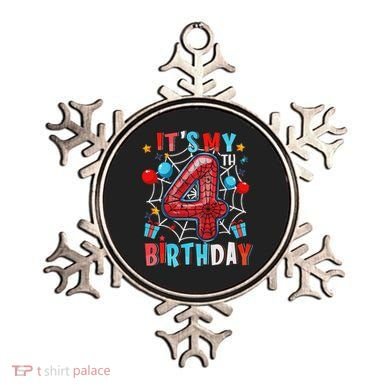 It's My 4th Birthday Spider Web Theme Party 4 Years Old Ornament
