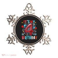 It's My 4th Birthday Spider Web Theme Party 4 Years Old Ornament thumb 0