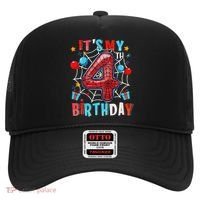 It's My 4th Birthday Spider Web Theme Party 4 Years Old Hat thumb 0