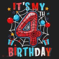 It's My 4th Birthday Spider Web Theme Party 4 Years Old Golf Towel thumb 3