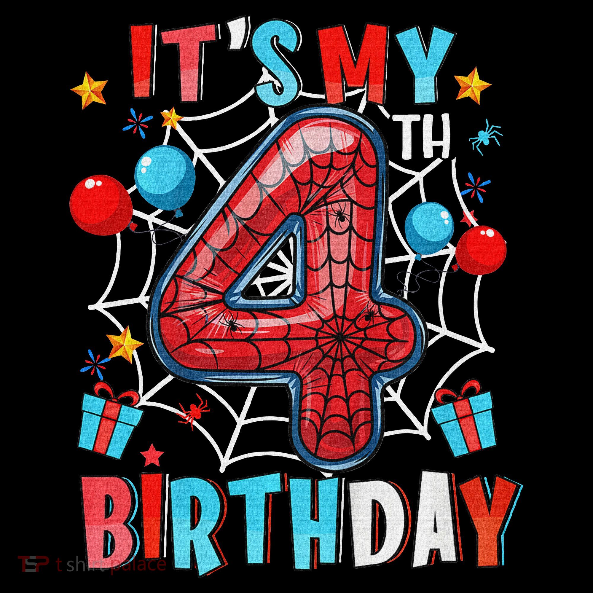It's My 4th Birthday Spider Web Theme Party 4 Years Old Visor
