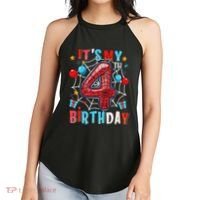 It's My 4th Birthday Spider Web Theme Party 4 Years Old Women's Perfect Tri Rocker Tank thumb 2