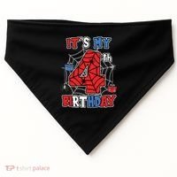 Its My 4th Birthday Spider Theme Party 4 Year Old Boy 3020 USA-Made Doggie Bandana thumb 0