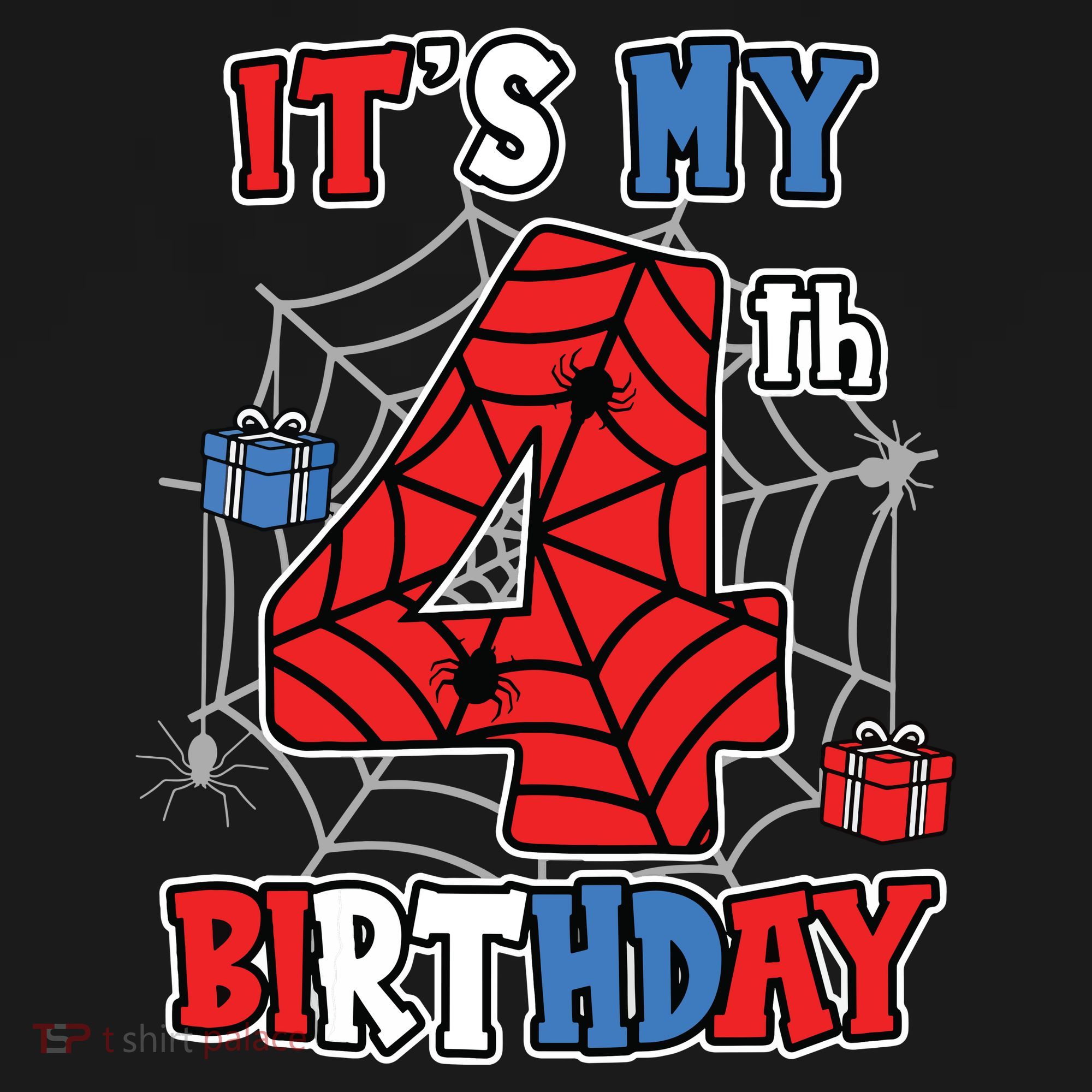 Its My 4th Birthday Spider Theme Party 4 Year Old Boy 3020 Kids Sweatshirt