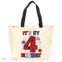Its My 4th Birthday Spider Theme Party 4 Year Old Boy 3020 Tote Bag thumb 0
