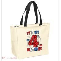 Its My 4th Birthday Spider Theme Party 4 Year Old Boy 3020 Tote Bag thumb 2