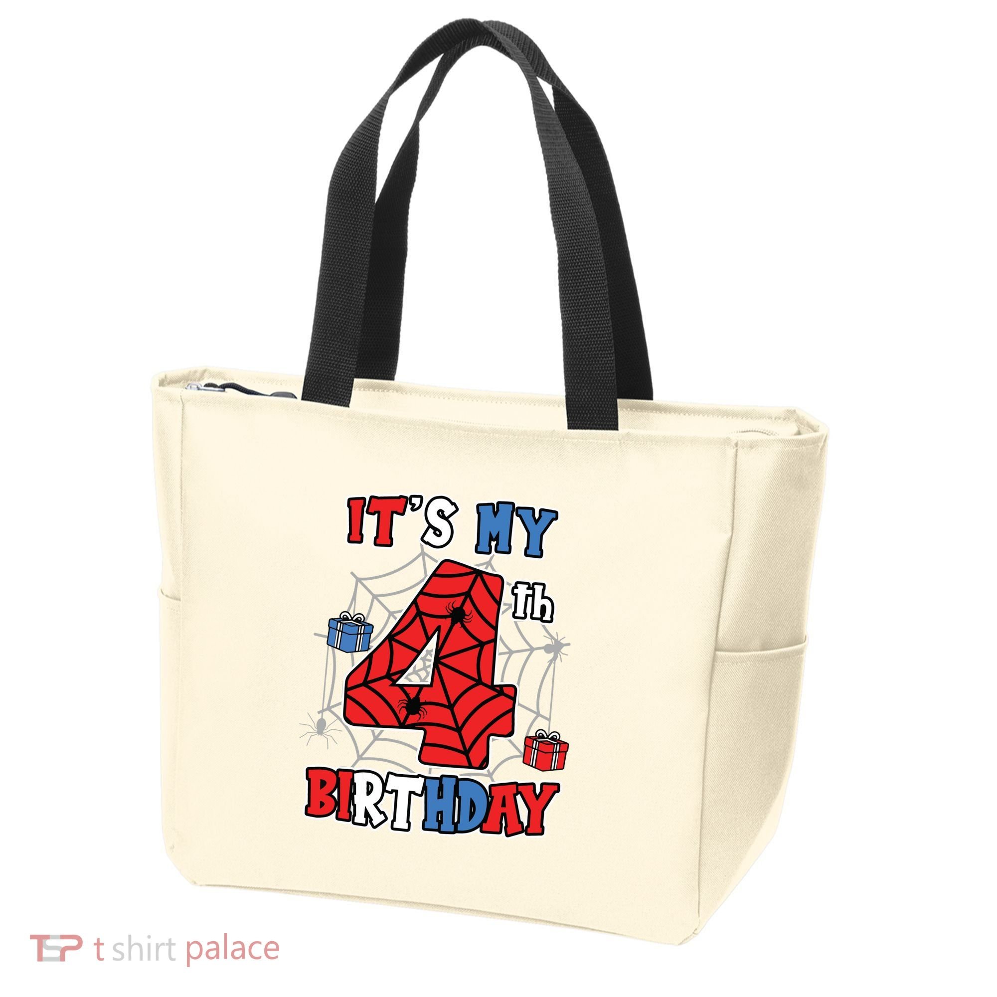 Its My 4th Birthday Spider Theme Party 4 Year Old Boy 3020 Tote Bag