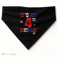 Its My 4th Birthday Spider Theme Party 4 Year Old Boy USA-Made Doggie Bandana thumb 0