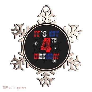 Its My 4th Birthday Spider Theme Party 4 Year Old Boy Ornament