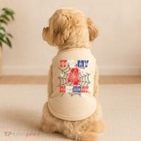 Its My 4th Birthday Spider Theme Party 4 Year Old Boy Doggie Tank thumb 2