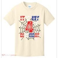 Its My 4th Birthday Spider Theme Party 4 Year Old Boy Kids T-Shirt thumb 0