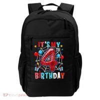 It'S My 4th Birthday Spider Theme Party Boy Birthday Present Backpack thumb 0