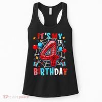 It'S My 4th Birthday Spider Theme Party Boy Birthday Present Women's Tank Top thumb 0