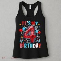 It'S My 4th Birthday Spider Theme Party Boy Birthday Present Women's Tank Top thumb 3