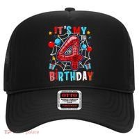It'S My 4th Birthday Spider Theme Party Boy Birthday Present Hat thumb 0
