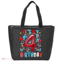 It'S My 4th Birthday Spider Theme Party Boy Birthday Present Tote Bag thumb 0