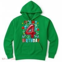 It'S My 4th Birthday Spider Theme Party Boy Birthday Present Hoodie thumb 0