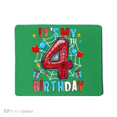 It'S My 4th Birthday Spider Theme Party Boy Birthday Present Mousepad