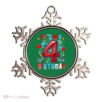 It'S My 4th Birthday Spider Theme Party Boy Birthday Present Ornament