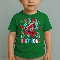 It'S My 4th Birthday Spider Theme Party Boy Birthday Present Toddler T-Shirt thumb 2