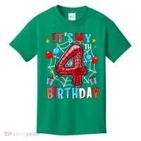 It'S My 4th Birthday Spider Theme Party Boy Birthday Present Kids T-Shirt thumb 0