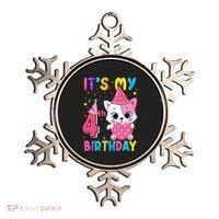 Its My 4th Birthday Funny Cat Birthday 4 Year Old Ornament thumb 0