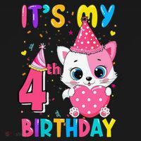 Its My 4th Birthday Funny Cat Birthday 4 Year Old Ornament thumb 1