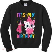 Its My 4th Birthday Funny Cat Birthday 4 Year Old Kids Sweatshirt thumb 0