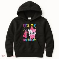Its My 4th Birthday Funny Cat Birthday 4 Year Old Kids Hoodie thumb 0
