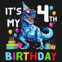Its My 4th Birthday Happy 4 Year TRex Backpack thumb 2