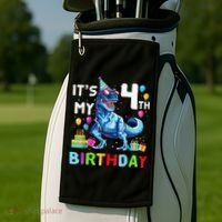 Its My 4th Birthday Happy 4 Year TRex Golf Towel thumb 2