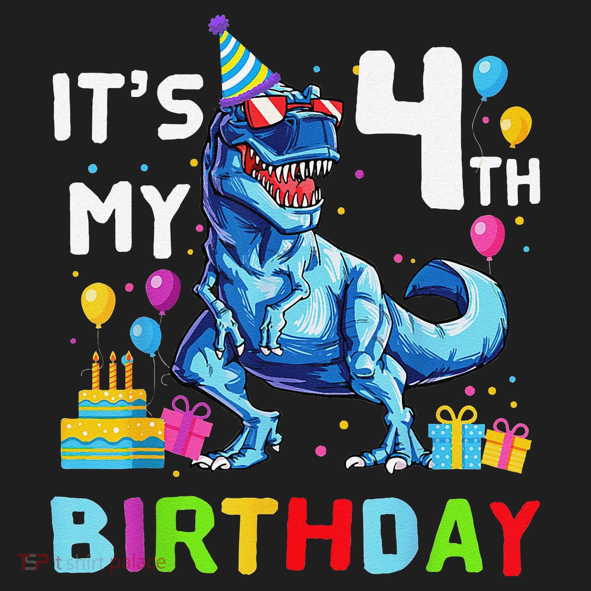 Its My 4th Birthday Happy 4 Year TRex Golf Towel