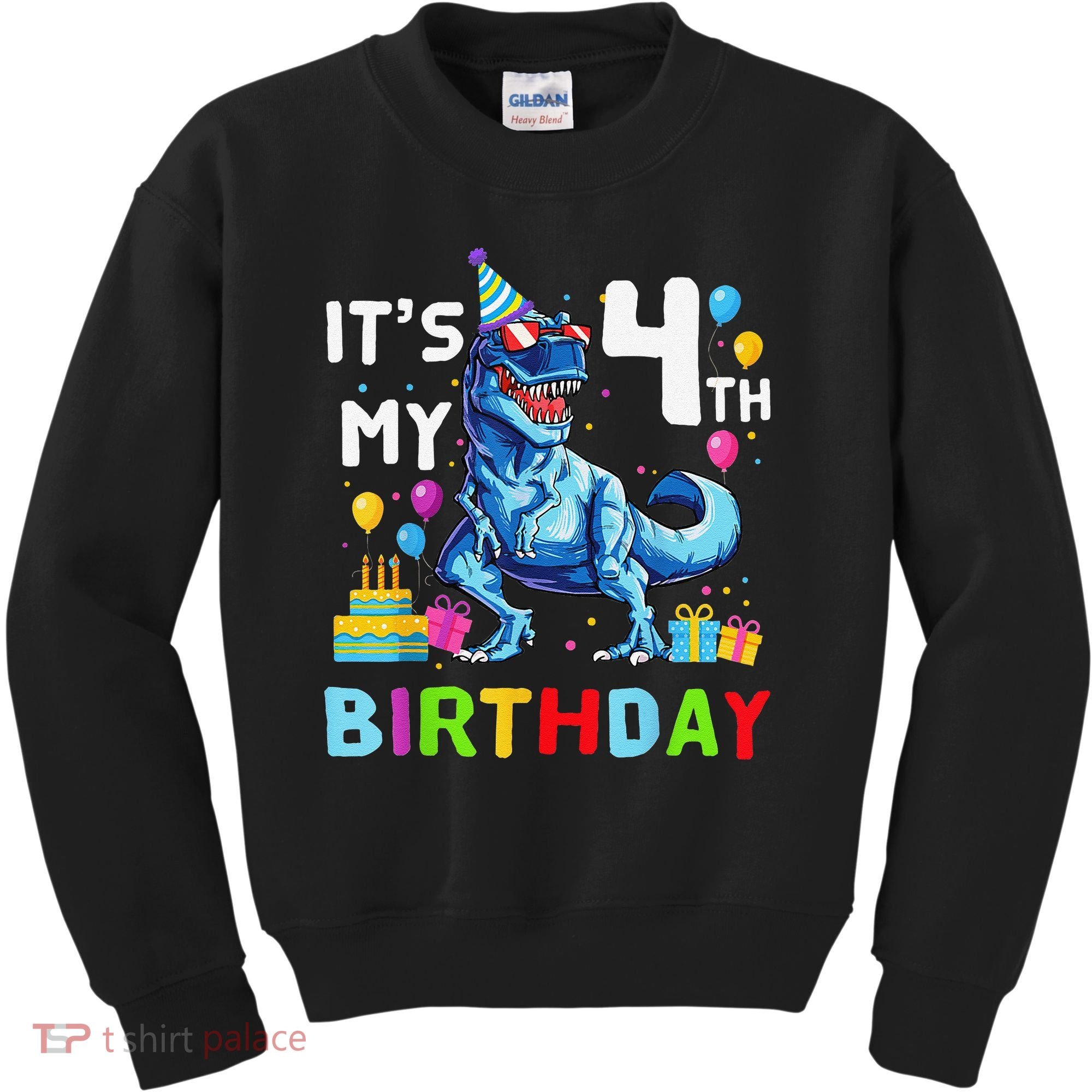 Its My 4th Birthday Happy 4 Year TRex Kids Sweatshirt