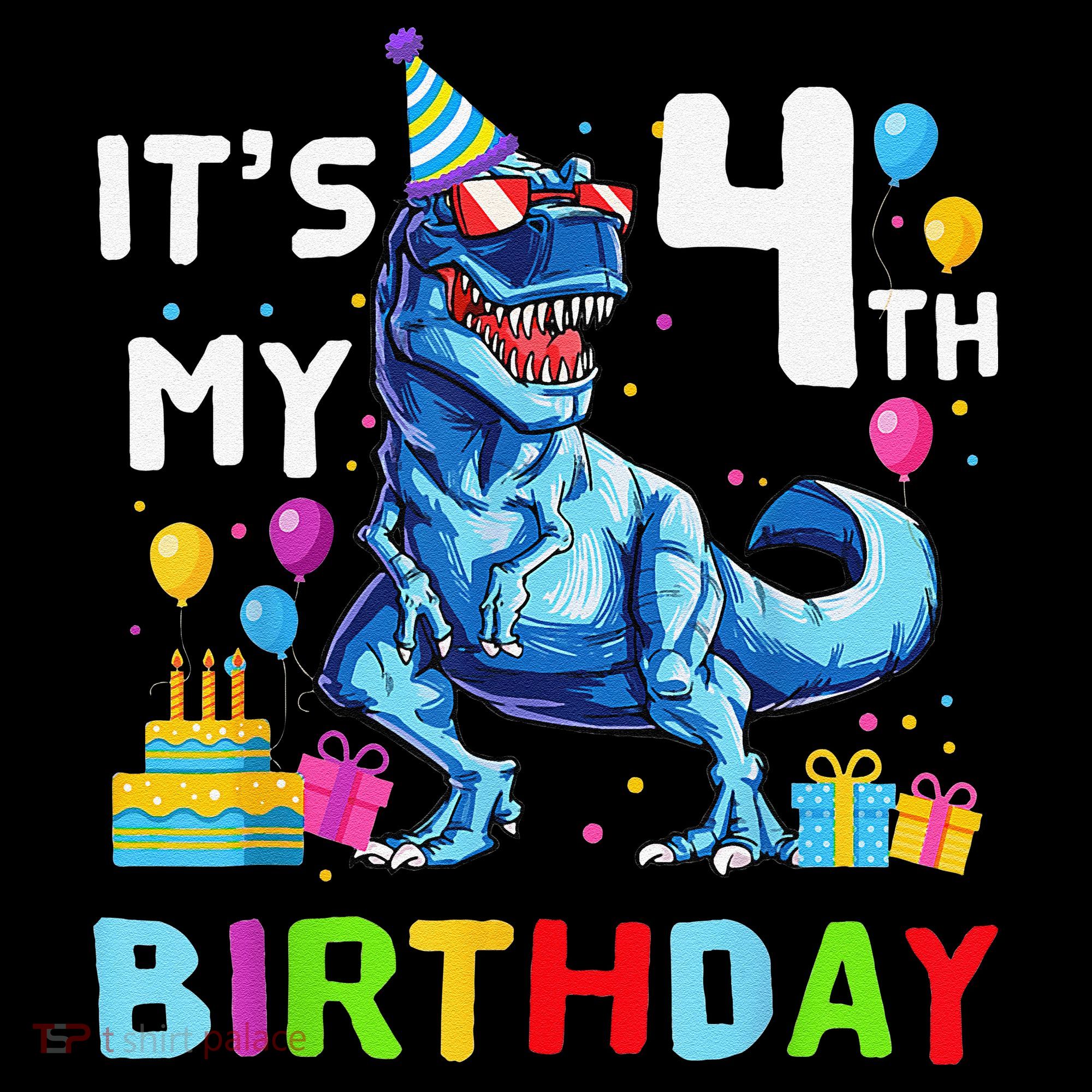 Its My 4th Birthday Happy 4 Year TRex Kids Sweatshirt
