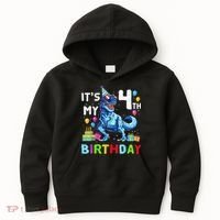 Its My 4th Birthday Happy 4 Year TRex Kids Hoodie thumb 0