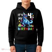 Its My 4th Birthday Happy 4 Year TRex Kids Hoodie thumb 4