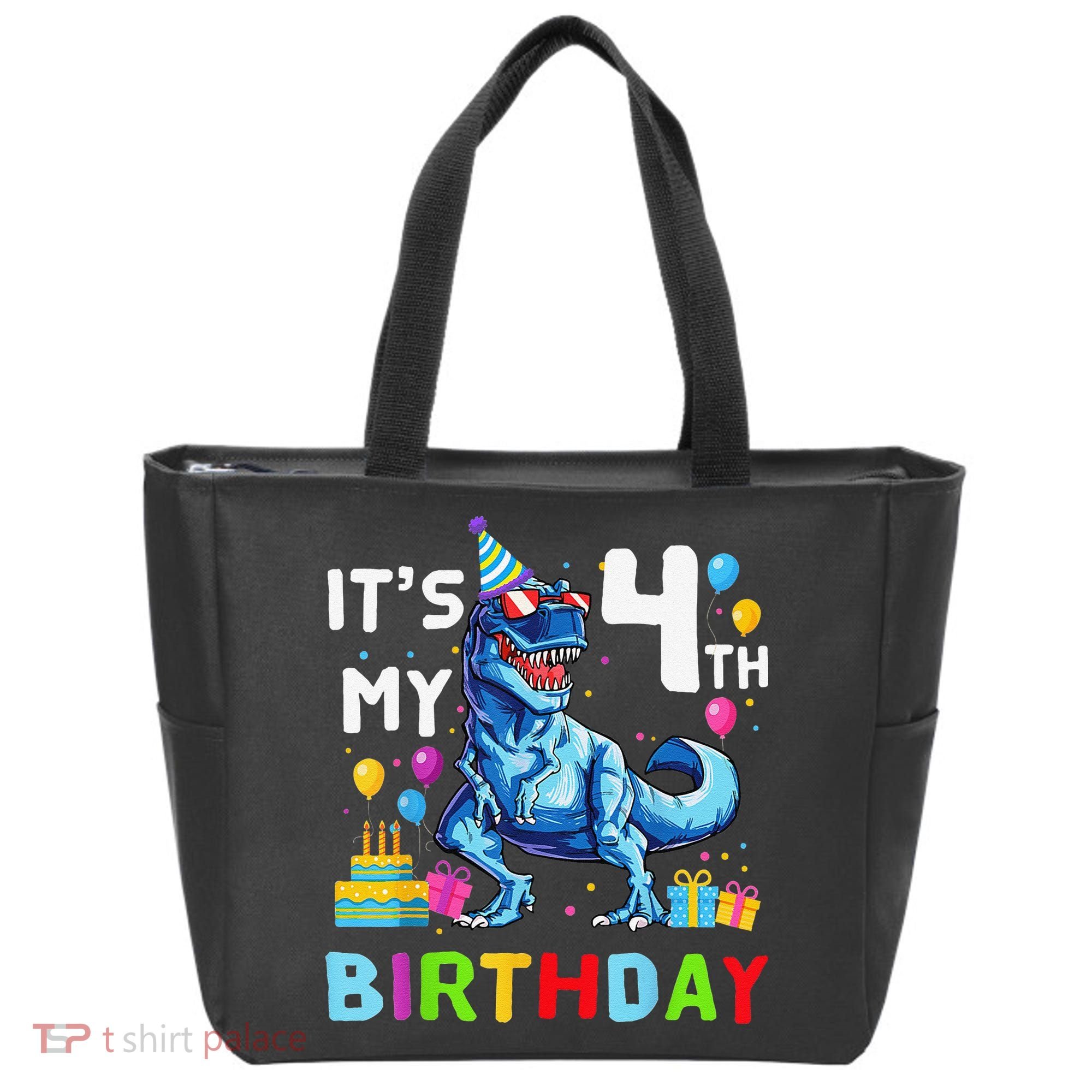 Its My 4th Birthday Happy 4 Year TRex Tote Bag