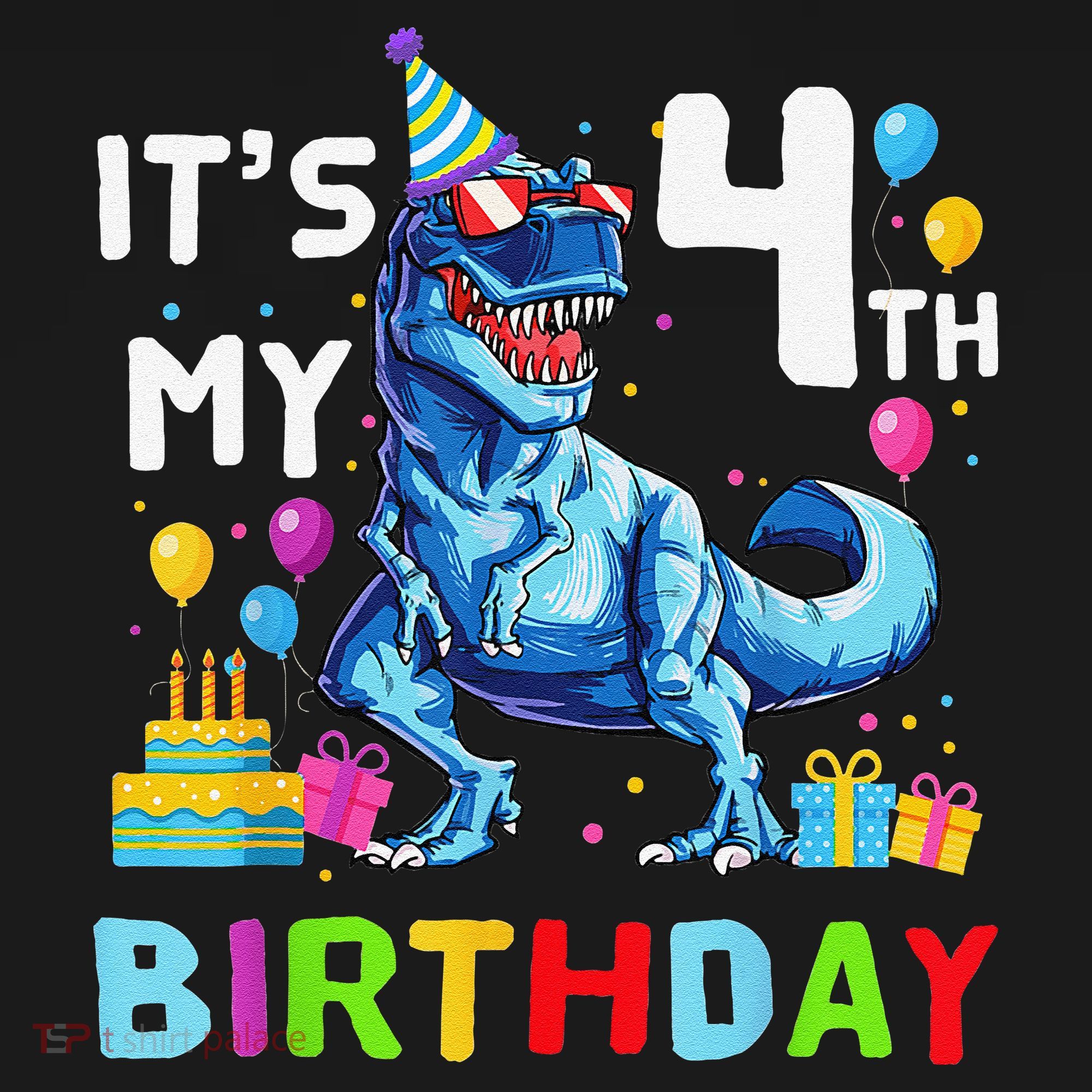 Its My 4th Birthday Happy 4 Year TRex Tote Bag