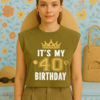 It's My 40th Birthday Gift For 40 Years Old Man And Woman Garment-Dyed Women's Muscle Tee thumb 4