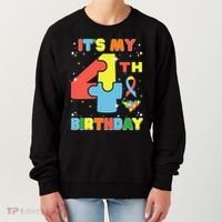 Its My 4th Birthday Kids Autism 4 Years Old Women's Sweatshirt thumb 0